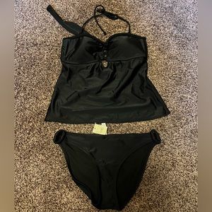 American Eagle Womens Medium Tankini Black NWT